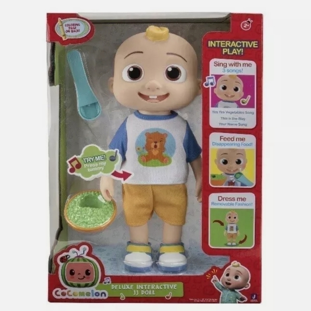 COCOMELON Official Deluxe Interactive JJ Doll With Sounds